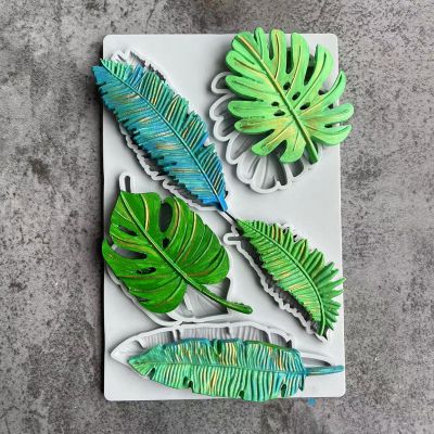 Silicone Molds  Monstera Leaf & Feather 202x127x10mm - 1pc