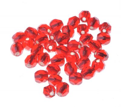 Fire Polish 4 mm Silver Lined Siam Ruby 40 szt.