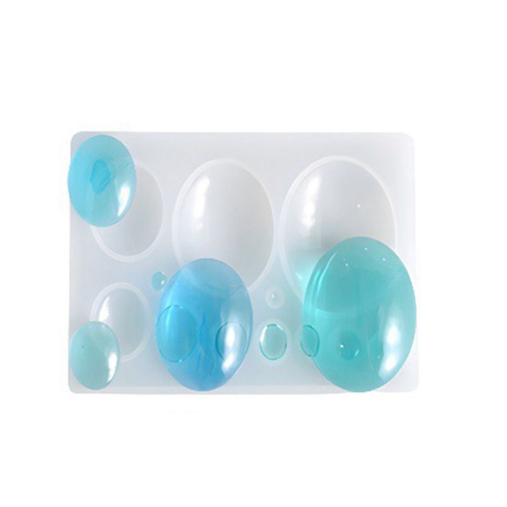 Silicone Cabochon Molds, Resin Casting Molds Oval ,3-38x2~28mm, Mold - 86x66x10 mm - 1 pc