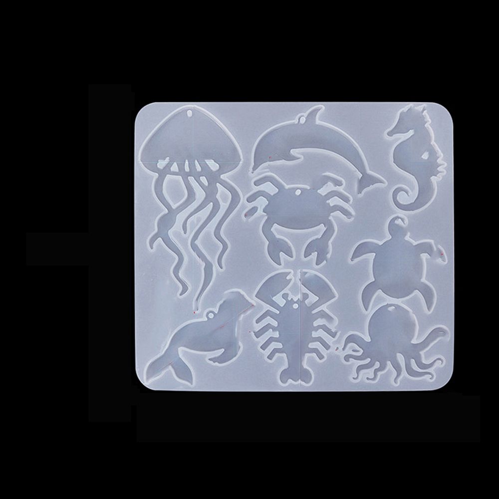 Forma silikonowa do żywicy ,zawieszki morskie zwierzęta ,138x126x4,8 mm - 1 szt