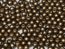 Round Beads 3 mm Alabaster Pastel Lt.Brown - 50 szt