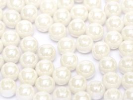 Round Beads 3 mm Chalk White Shimmer 50 szt