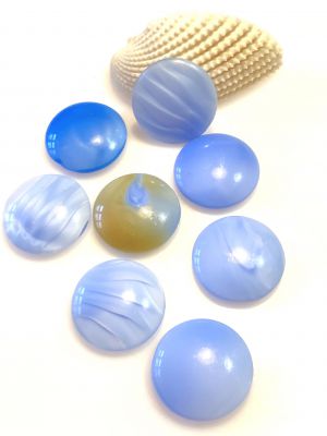 Kaboszon 25x4,5mm szklany - opal mix lt. blue  - 1 szt