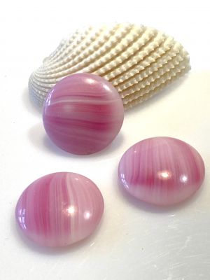 Kaboszon 25x4,5mm szklany - opal pink - 1 szt
