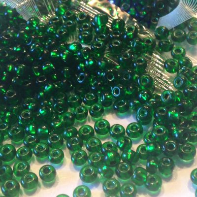 Rocaille 6/0 Czech seed beads - Transparent Medium Green 50120 -10 gram