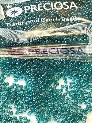 Koraliki Rocail 11/0 ,Preciosa seed beads Transparent Lustered Emerald 56710 – 10 gram