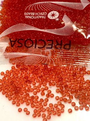 Rocaille 10/0 Czech seed beads - Crystal Pumpkin Red col. 90050 - 10 gram