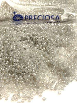 Beads Rocaille ,10/0 Preciosa Czech seed beads - Alabaster Shell Grey  - 10 gram