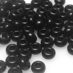 Rocaille 5/0 Czech seed beads - Opaque Black col 23980 -10 gram