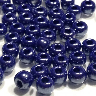 Rocaille 32/0 Czech seed beads - Lustered Opaque Dark Cobalt 33061 - 10 gram