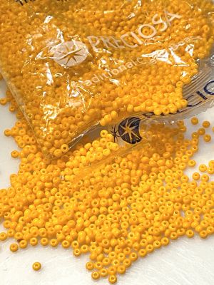 Rocaille 11/0 Czech seed beads - Opaque Yellow Orange 93110 - 10 gram