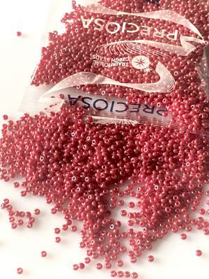 Perlen Rocaille 6/0 Czech seed beads - Opaque Sfinx Lt.Cherry col.98190 - 10 gram