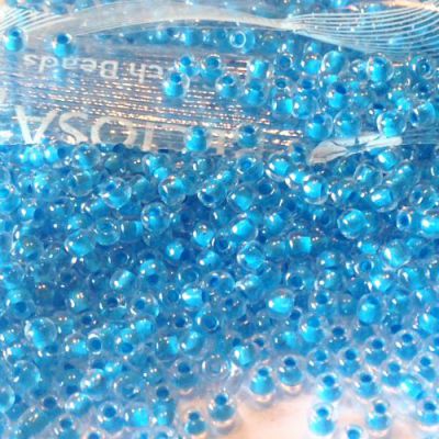 Perlen Rocaille 6/0 Czech seed beads - Crystal Blue Lined 38636 - 10 gram