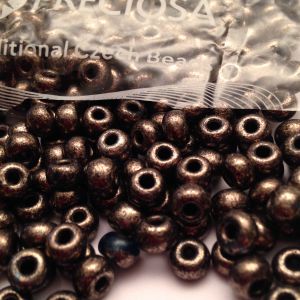 Rocaille 3/0 Czech seed beads - Metallic Iris Brown -  10 gram