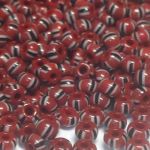 Koraliki Rocaille , 6/0 Czech seed beads - Opaque Brown Red - Striped Black  - 10 gram