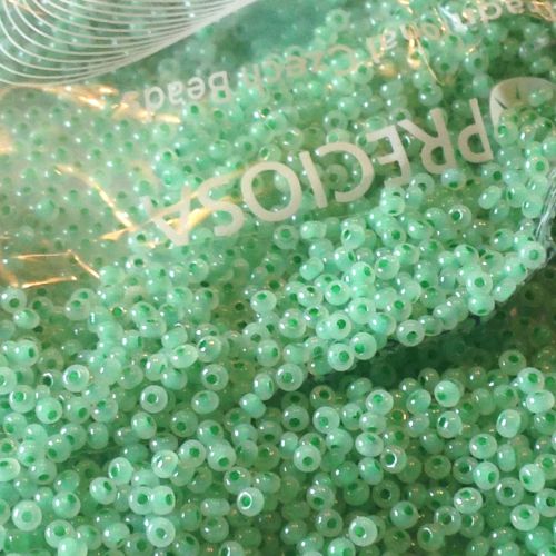 Rocaille 11/0 Czech seed beads - Alabaster Turquoise Green - 10 gram