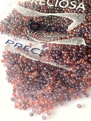 Rocaille 10/0 Czech seed beads - Transparent Amethyst/Pink MIX  - 10 gram