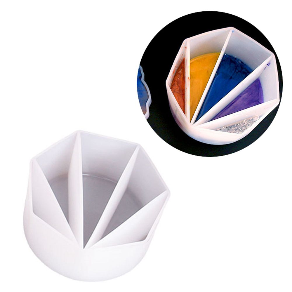 Reusable Split Cup for Paint Pouring, Silicone Cups for Resin Mixing, 5 Divide, 101x100x52 mm - 1 pc