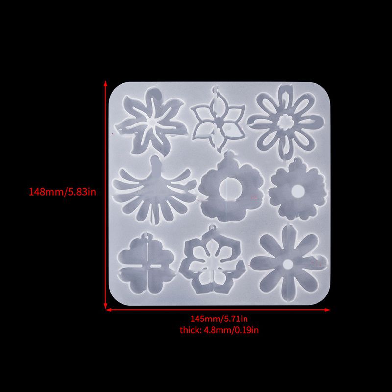 Forma silikonowa - Zawieszki kwiaty - forma 148x145x4,8mm - 1 szt