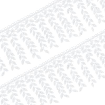 Koronka  gipiurowa - taśma ażurowa - LISTKI ,szer 11cm, biała , poliester - 1 m