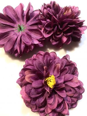 Kwiaty sztuczne -  śr.11 cm - bordowo-fioletowy - poliester - 1 szt