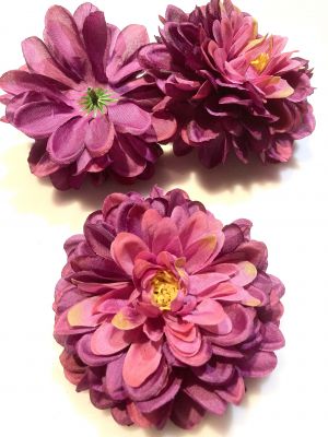 Kwiaty sztuczne -  śr.11 cm - bordowo-różowy - poliester - 1 szt