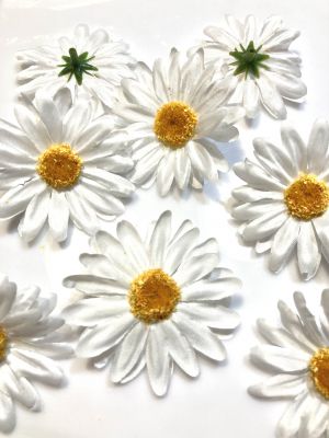 Kwiaty sztuczne -  śr.6,5 cm - biały - poliester - 1 szt