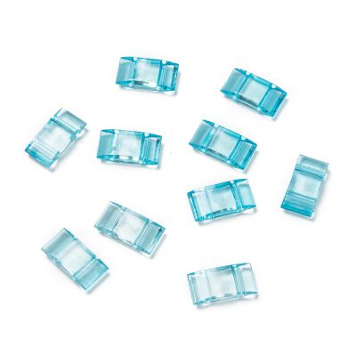 Transparent Acrylic Carrier Beads, Multi-Strand Links, 17x9x5mm, Hole: 2mm,Turquoise Blue - 10 pc
