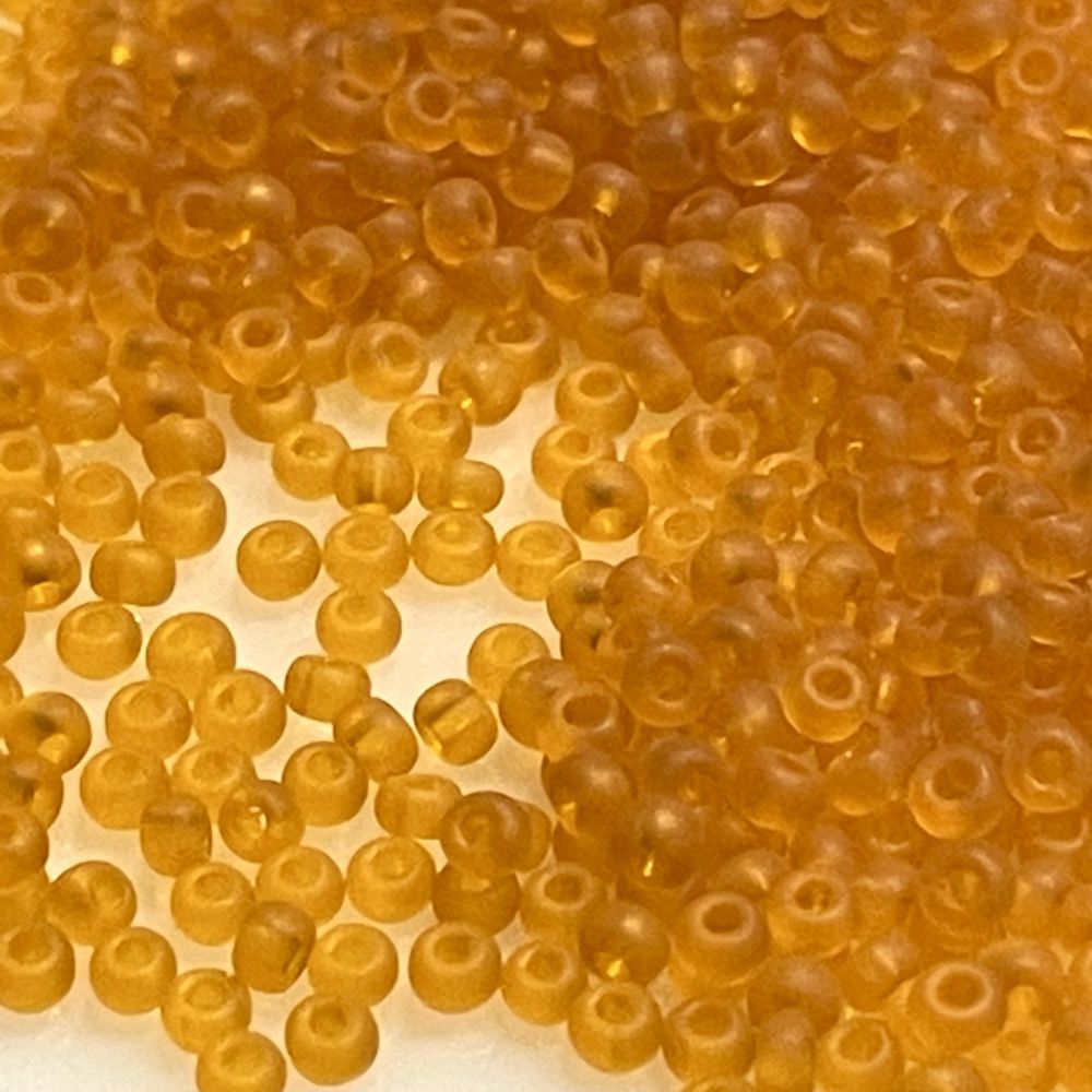 Rocaille 11/0 Czech seed beads - Transparent Matte Amber - 10 gram