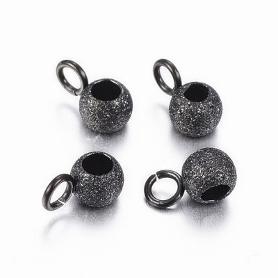 Stainless Steel Tube Bails,Textured,  2 mm (7x4x3 mm ) Black - 1 pc