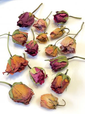 Kwiaty suszone RÓŻE 3D MIX COLOR ( M ) (główki ok. 2 -4,5 cm) 2 szt - 1 op