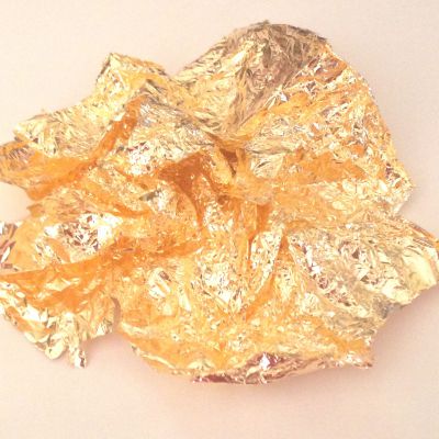 Szlagmetal ,folia met.  ultra cienka 16x16 cm złoto 2 - 1 szt
