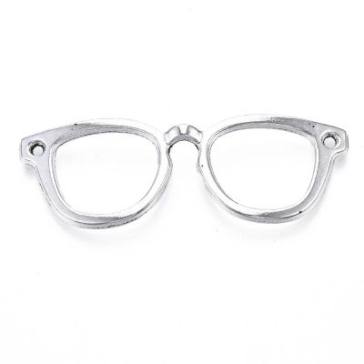 Glasses/Spectacles Tibetan Style Alloy Pendants,Antique Silver, 19.5x55x3mm, Hole: 2mm, - 1 pc