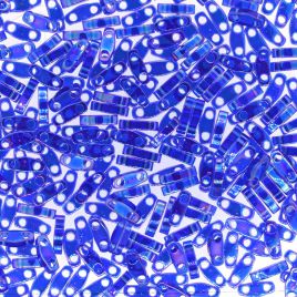 Miyuki  Quarter Tila Beads Transp Aquamarine AB  QTL0177  -5 gram