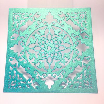 Scrapki ażurowy decor 9,5x9,5 cm metallic turquoise (220gr) -2 szt