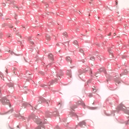 Twin 2.5 x 5mm: crystal rose lined - 10 gram