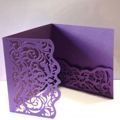 Baza kartki/zaproszenia Entwinted Vines II 13,5x14 cm (13,5x38 cm) pearl violet (200gr ) - 1szt