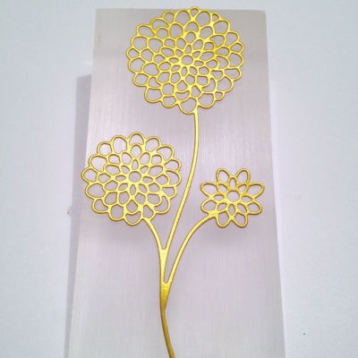 Scrapki ażur FLOWER 12x6,5 cm metallic gold (220gr ) -1 szt