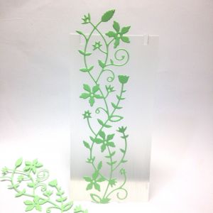 Scrapki azur FLORAL 4x3,6 cm green (170gr ) -1 szt
