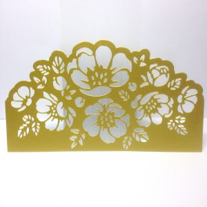 Scrapki BORDER FLOWER 15,5x8,8 cm metallic gold (220gr ) -1 szt
