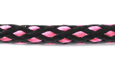 Sznurek poliestrer powlekany 2 mm  Pink / Black - 1 m